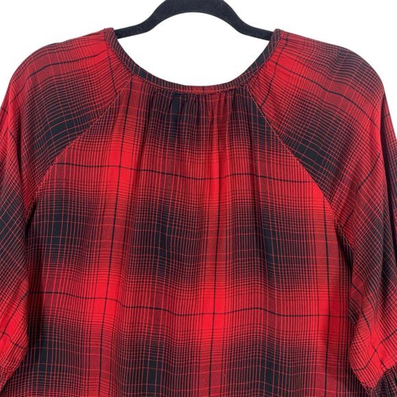 Red Plaid Long Sleeve Plaid Blouse Top size 1x by In Every Story - Picture 7 of 16